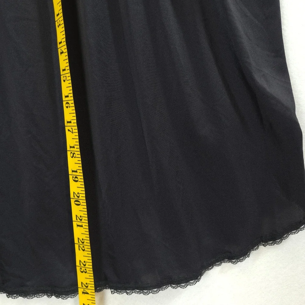 Vanity Fair Half Slip Lace Trim Side Slit Black Women 3XL/48 Classic Lingerie